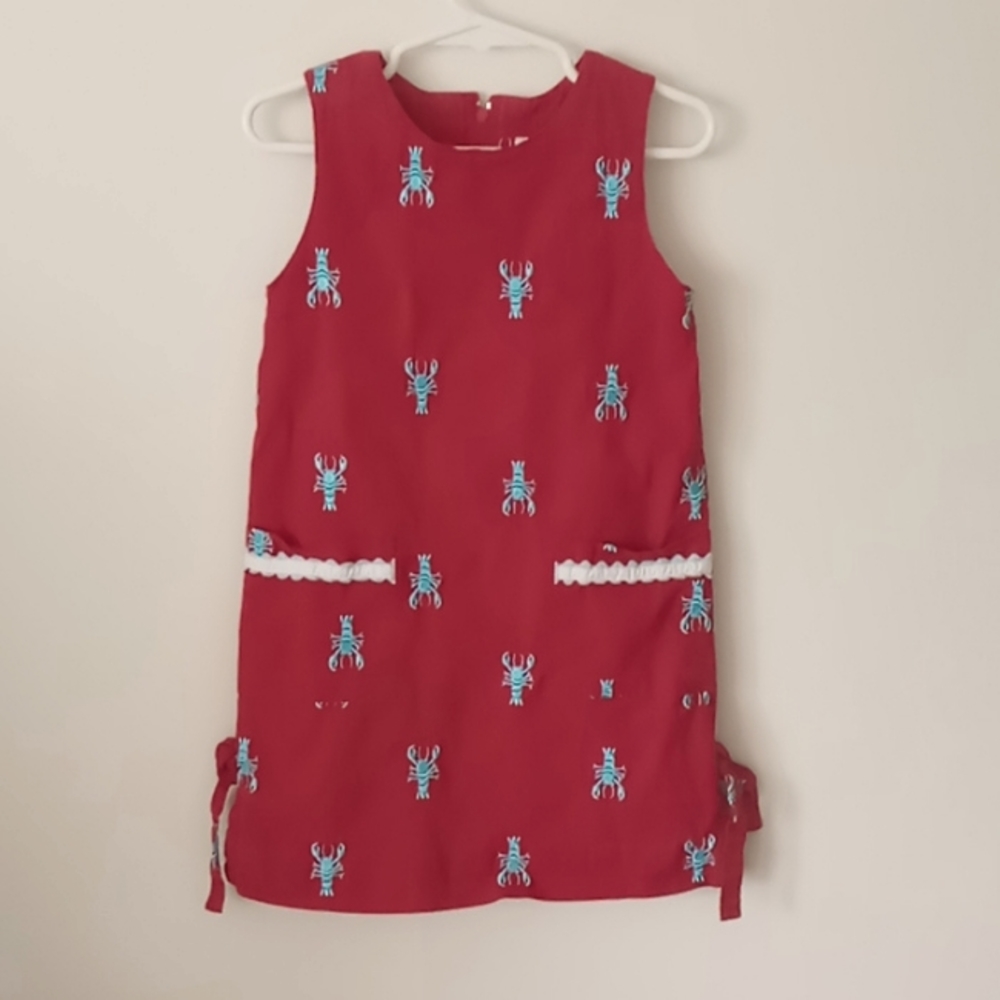 4 T - 5T Lilly Pulitzer Embroidered Lobster Dress